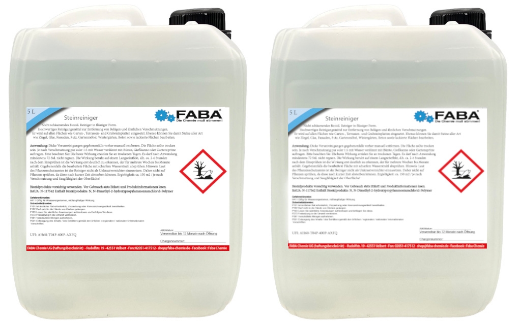 FABA Steinreiniger Konzentrat Wegreiniger für Terrasse und Pflaster 2 x 5 L Image