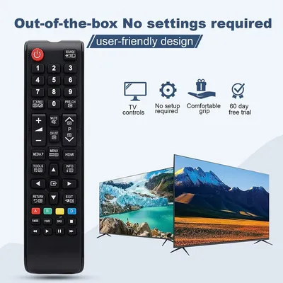 Universelle Fernbedienung für Samsung Smart TV, Steuerungsersatz, passend für 4K Uhd HDTV LED-LCD-Fernseher, TV-Steuerung, keine Einrichtung erforderlich