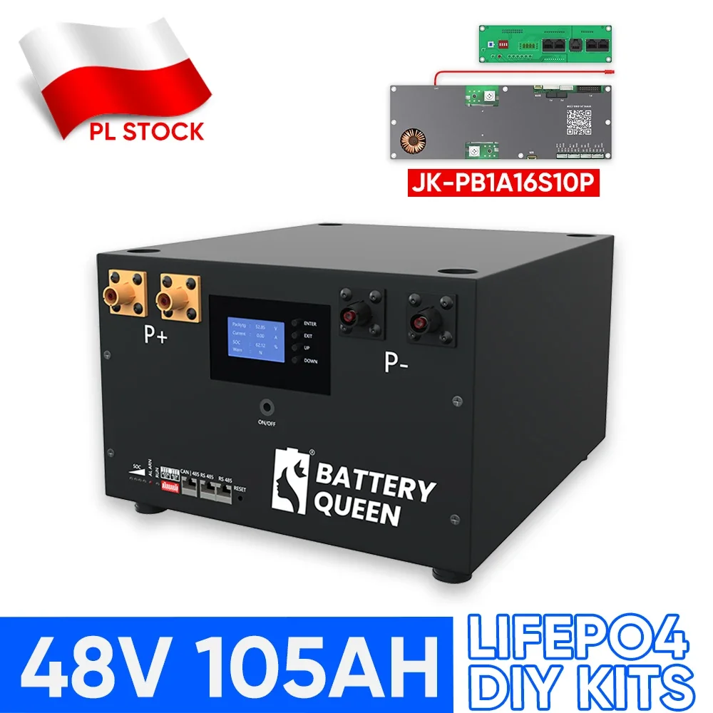 EU Lager 48V 105ah Fall DIY Kits LiFePO4 Batterie 51,2V Box Smart BMS LFP 16S 100A JK Bluetooth Prismatische Zellen EVE Image