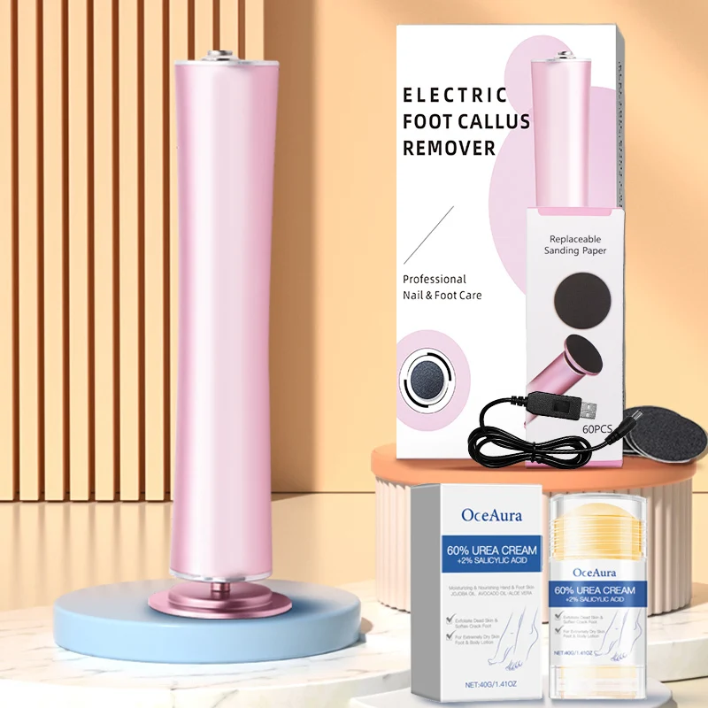 Elektrischer Fußschleifer-Set, Fußschleifen zum Entfernen von Schwielen. Elektrische Pediküremaschine mit einstellbarer Geschwindigkeit ist für Männer geeignet Image