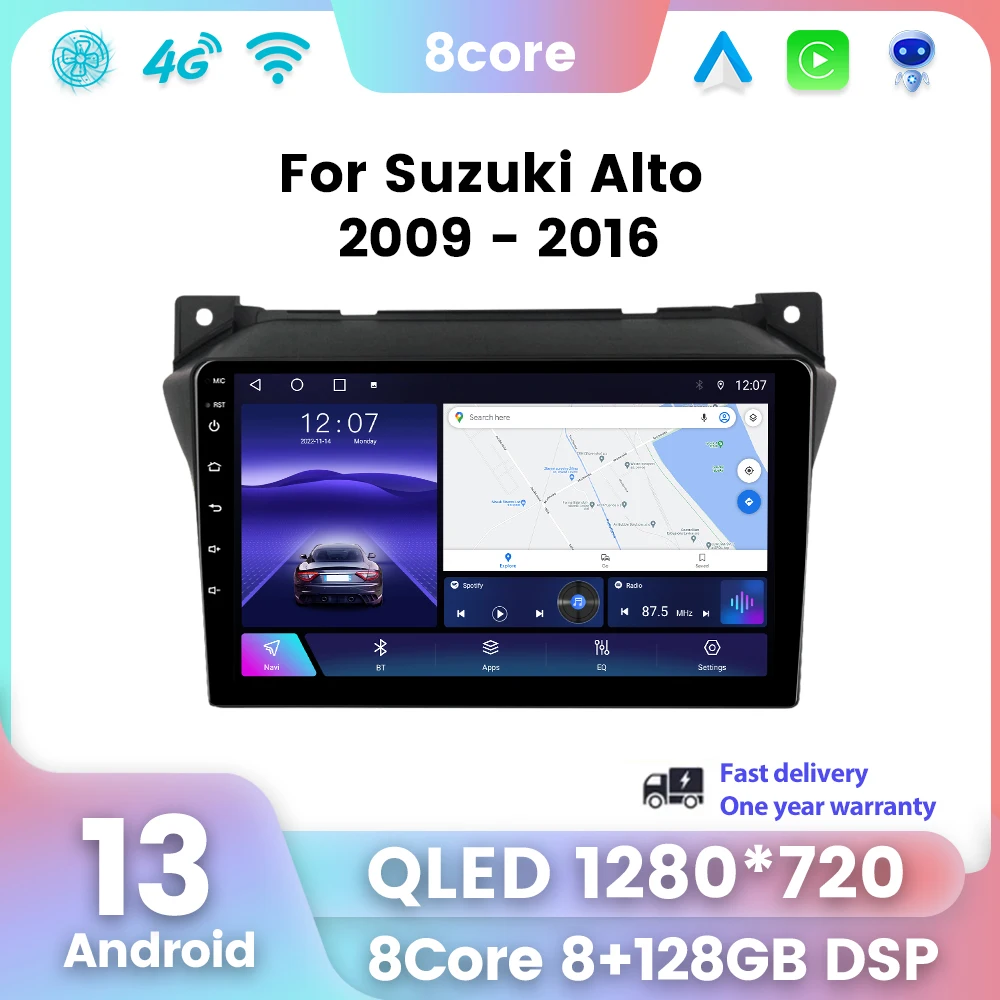 2 din qled android 13 für suzuki alto 2009 2010 2011 2012 2013 2014 2015 2016 multimedia stereo auto player navigation gps radio Auto GPS Multimedia Radio, 8-Kern DSP ohne DVD Player, 2Din Stereo
