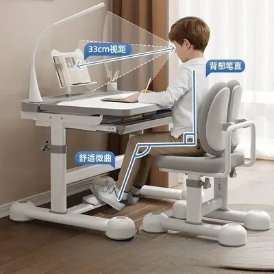 Schreibtisch, Studentenschreibtisch, 6–12 Jahre alt, Arbeitstisch, Familie, Kinder- und Stuhl-Set Image