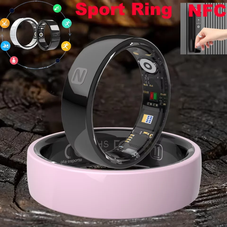 NFC Sport Smart Ring Wasserdichter Gesundheitsmonitor Keramik SmartRing Schlafmonitor Smart Control Foto AI FamilyRing für Ring Image