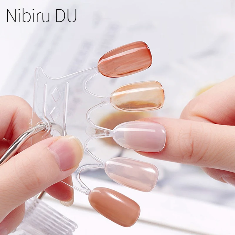 20/10Pcs Nail art Display Falsche Nagel Tipps Krone Gefälschte Nägel Polnischen Klare Natur Farbe Karte Acryl Nägel palette Maniküre Werkzeuge