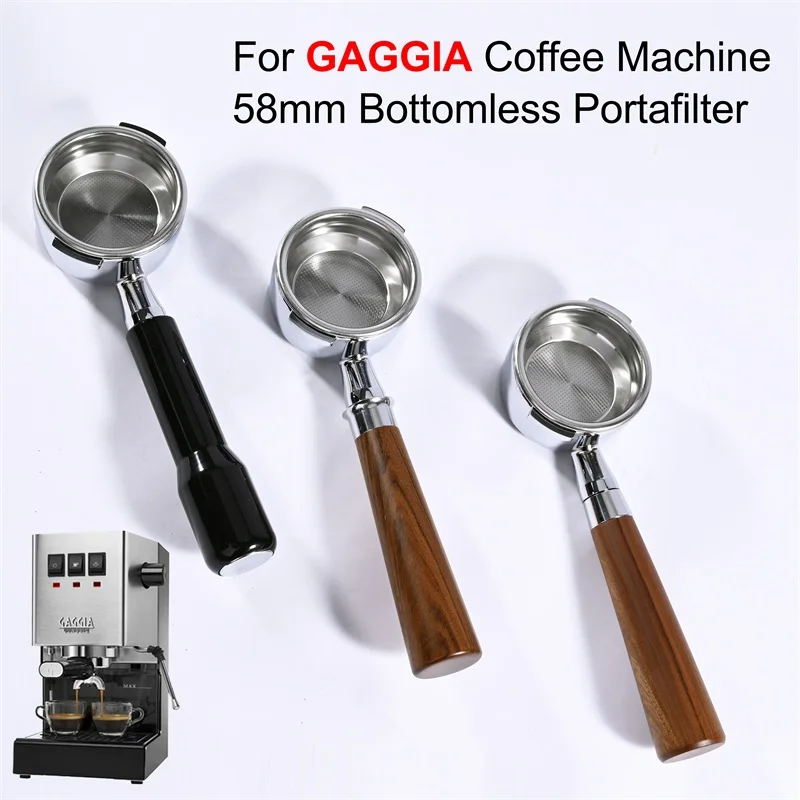 58MM Kaffee Boden Siebträger Für GAGGIA Classic Pro Nackt Filter Korb Barista Griff Zubehör Espresso Maschine Werkzeuge Image