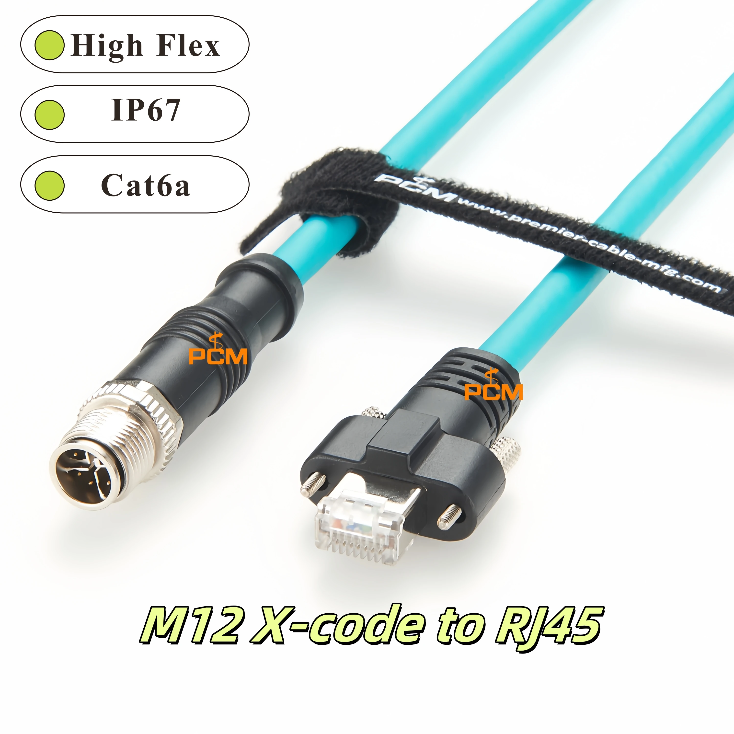 Sensorkamera-Ethernet-Kabel Cat6a M12 X-Code auf RJ45 für Keyence Cognex D900 CCB-84901-2001-05, OP-87359, OP-87360 kompatibel Image