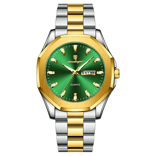 Luxus männer armbanduhr wasserdicht leucht woche datum original mann uhr edelstahl sport quarz herren uhren Image