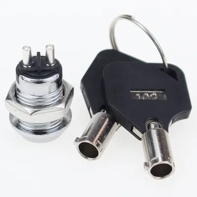 1PCS S1201 Double Side Pull Out Type 0.5A250V AC 2Keys 12MM Stainless Steel Telephone Lock