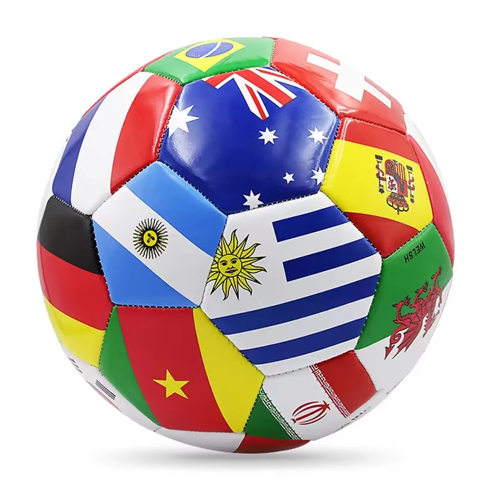 Ballon de football imprimé drapeau taille officielle 5 ballon de match de football jeu de match en plein air football Pvc 2.7 ballon de foot d