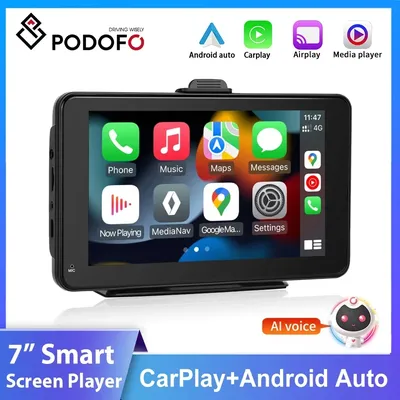 Podofo 7inch Screen Carplay MP5 Portable Smart Player Supports Android Auto ​​​​​​​Back Camera With