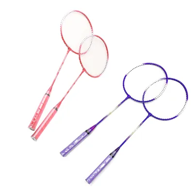 Badminton Racket 2 Player Super Light Split Handle Iron Alloy Badminton Racket Set for Beginner