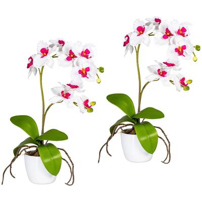 Kunstpflanze CREATIV GREEN "Orchidee Phalaenopsis", rosa, H:60cm, Polyester, Kunststoff, Kunstpflanzen, im Keramiktopf