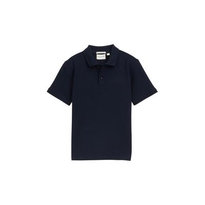 Poloshirt TOM TAILOR, Jungen, Gr. 128, weiß (sky captain), Single Jersey, Obermaterial: 100% Baumwolle, casual, regular fit taillenbedeckt, Kurzarm, Shirts, mit Bio-Baumwolle Image