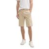 Chinoshorts TOM TAILOR, Herren, Gr. 38, N-Gr, beige triangle print, Obermaterial: 98% Baumwolle, 2% Elasthan, unifarben, casual, slim fit kniefrei, Hosen, Sommerhose im Four-Pocket Style