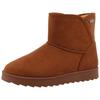 Winterboots TOM TAILOR, Damen, Gr. 38, braun (cognac), Textil, unifarben, used, Veloursleder, casual, Schuhe, Plateau, Schlupfschuh, Ankleboots mit Ziernähte