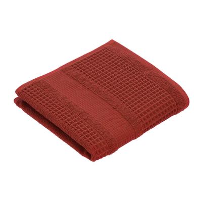 Handtuch VOSSEN "Senses", rot (raw sugar), B:50cm L:100cm, Waffelpiquu00e9, Baumwolle, Handtücher (Packung), leichte Waffelstruktur Image