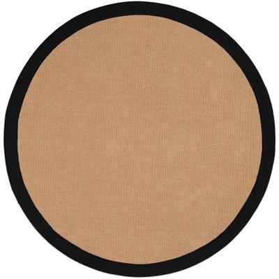 Sisalteppich CARPETFINE "Sisal", schwarz, H:5mm Ø:60cm, Sisal, Teppiche, mit farbiger Bordüre, Anti-Rutsch Rückseite Image