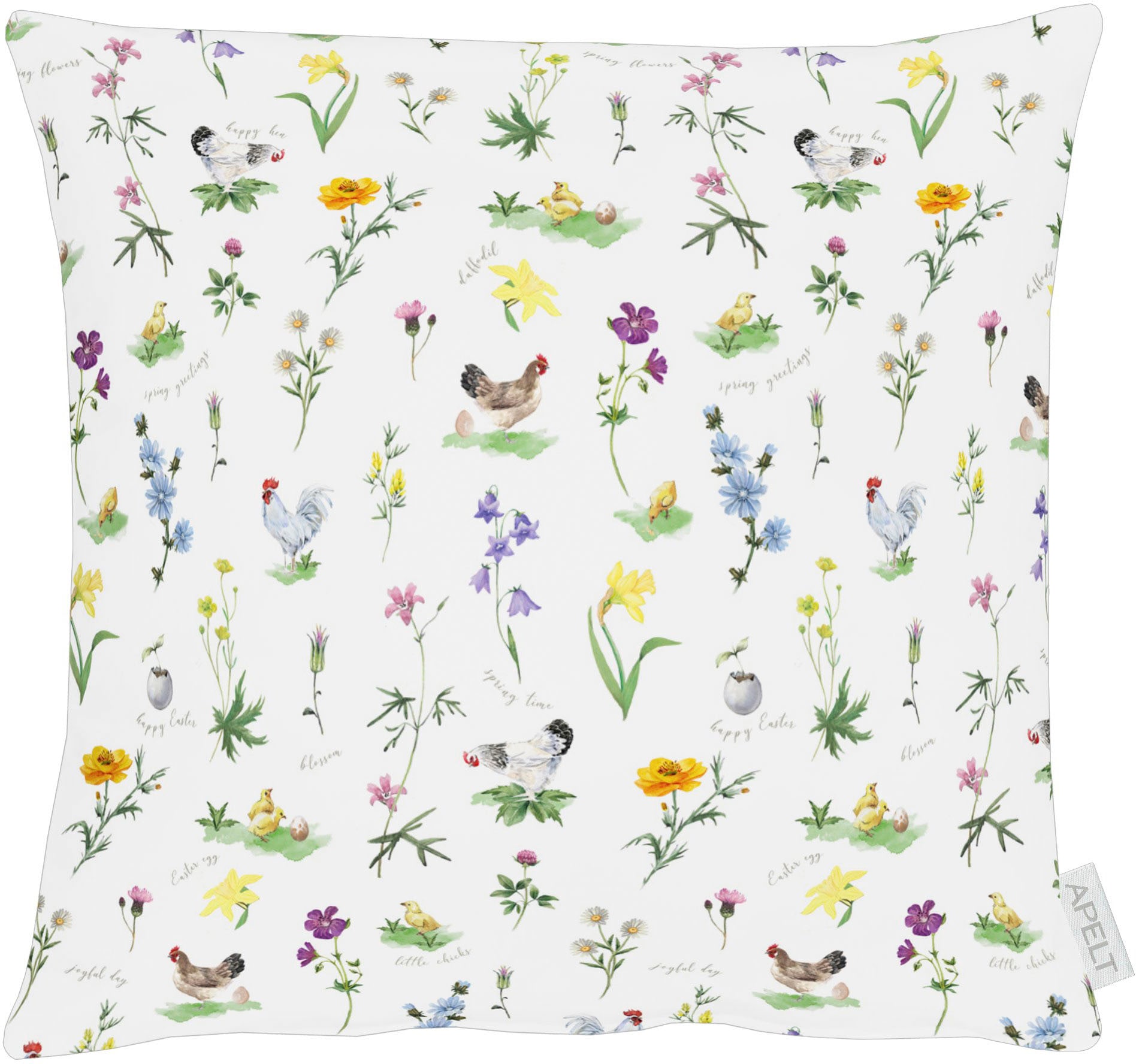 Dekokissen APELT "6412" Gr. 2, bunt (bunt, weiß, gemustert), B:49cm L:49cm, Baumwolle, Polyester, Dekokissen_Sitzkissen_Kissenhüllen, Kissenhülle ohne Füllung, 1 Stück Image