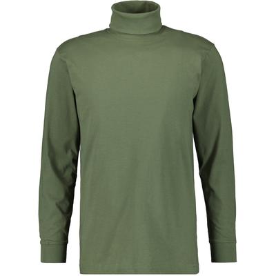 Rollkragenshirt RAGMAN, Herren, Gr. 58, grün (oliv), Baumwolle, klassisch, regular fit, hoch geschlossener Ausschnitt, Langarm, Shirts Image
