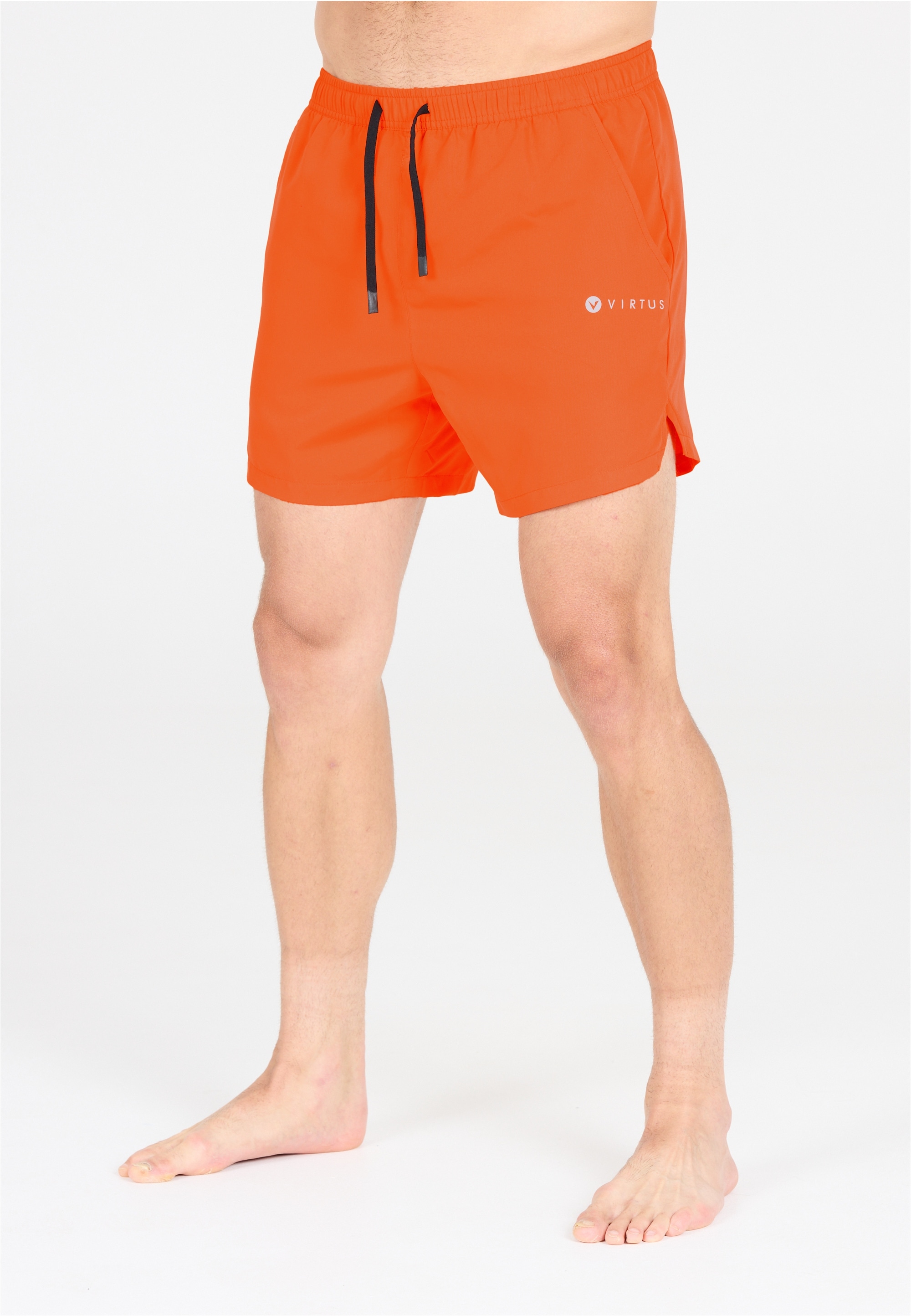 Badeshorts VIRTUS "Smither", Herren, Gr. M, US-Größen, orange, Polyester, unifarben, Badehosen Badeshorts, mit 4-Wege-Stretch