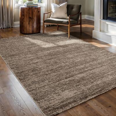 Teppich SANAT "Oslo", braun, B:60cm H:10mm L:110cm, Kunstfaser, Teppiche, meliert robuster Kurzflor, Wohnzimmer, Schlafzimmer, auch als Läufer Image
