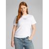 T-Shirt "PLUS GRADIENT MONOLOGO SLIM TEE", Damen, Gr. XXXL (46), weiß (brilliant weiß), Single Jersey, Obermaterial: 100% Baumwolle, CALVIN KLEIN JEANS PLUS, unifarben, casual, slim fit hüftlang, Rundhals, Kurzarm abgesteppt, Shirts, in großen Größen
