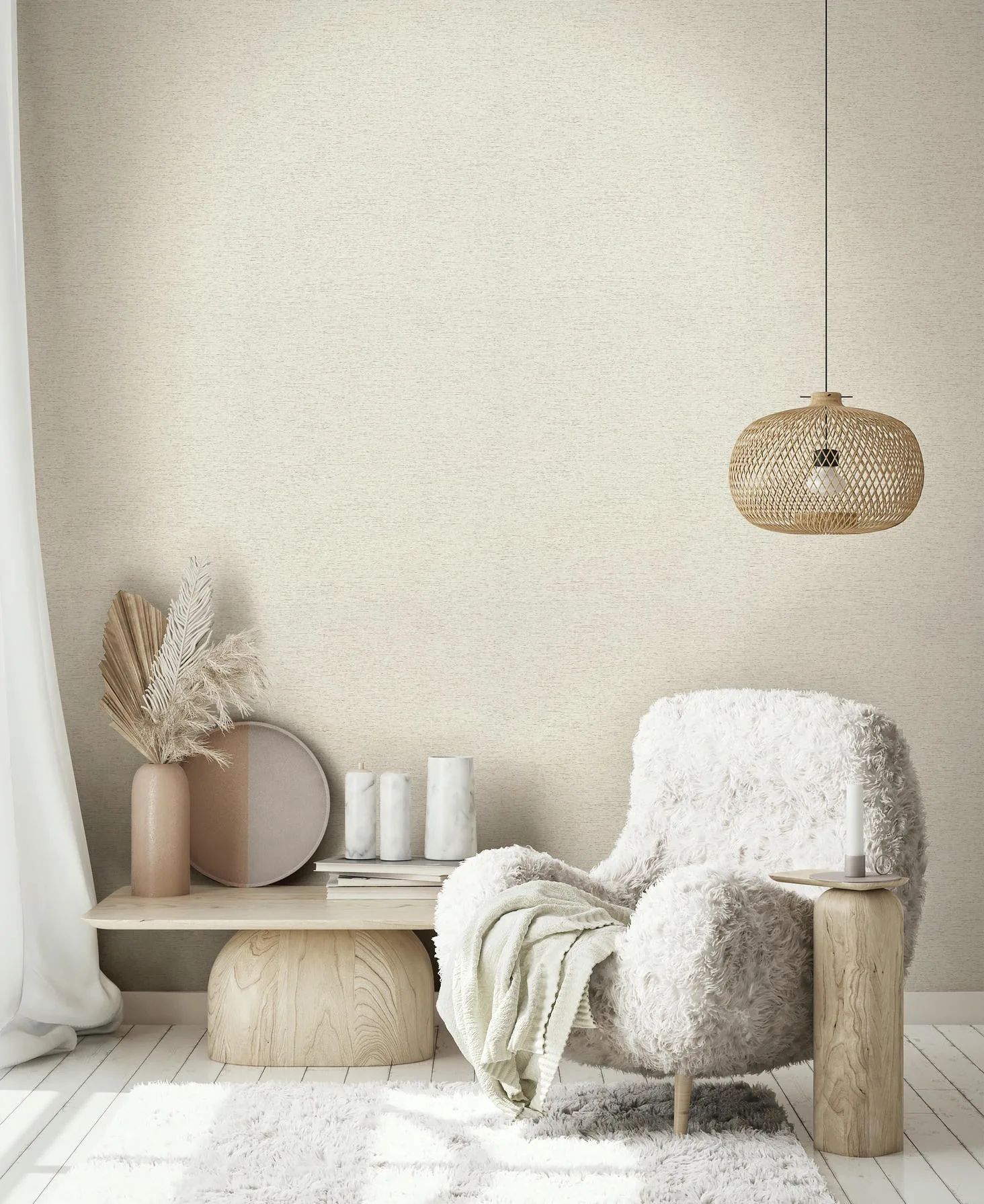 Vliestapete MARBURG "Tapete Pure Line", beige, B:0,53 H:0,01 L:10,05, Vlies, Tapeten, moderne Vliestapete für Wohnzimmer Schlafzimmer Küche Image