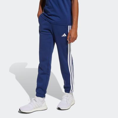 Sporthose ADIDAS SPORTSWEAR "J 3S FL PT 280", Kinder, Gr. 152, N-Gr, blau (dunkelblau, weiß), Obermaterial: 55% Baumwolle, 36% Polyester, 9% Viskose, sportlich, Hosen Image