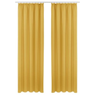 Gardine MY HOME "SOLA" Gr. 4, gold (goldfarben), B:130cm H:245cm, Polyester, Polyester, Gardinen, Breite:130 cm oder 270 cm,1 Schal, einfarbig, Verdunkelung, Überbreite Image