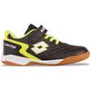 Hallenschuh LOTTO, Kinder, Gr. 26, schwarz (schwarz, fr.gelb), Synthetik, mehrfarbig, sportlich, Schuhe, - auch für den Hallensport