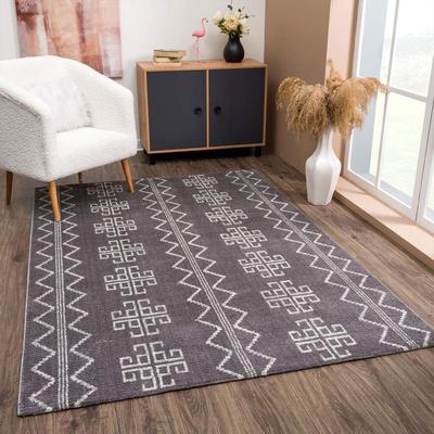 Teppich CARPET CITY "April 0608", grau, B:120cm H:10mm L:170cm, Polyester, Teppiche, Läufer, weich durch Microfaser, Boho Ethno Look, Wohnzimmer Image