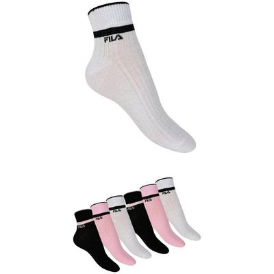 Kurzsocken FILA "WOMAN QUARTER SOCKS", Damen, Gr. 39-42, weiß, sweet pink, Baumwollmischung, unifarben, Socken, mit gerippter Knöchelpartie Image
