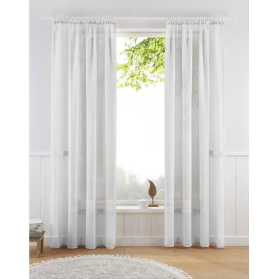 Gardine MY HOME "TENDER" Gr. 5, weiß, B:135cm H:265cm, Polyester, Gardinen, Leinen Optik mit Struktur, monochrom, Bestseller Image