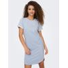 Jerseykleid JDY "JDYIVY S/S DRESS JRS NOOS", Damen, Gr. M (38), N-Gr, blau (kentucky blau), Jersey, Obermaterial: 62% Baumwolle, 38% Polyester, unifarben, modisch, regular fit, Rundhals, Kurzarm, Kleider, Sommerkleid