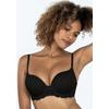 Push-up-BH DORINA "Claire", Damen, Gr. 80, Cup A, schwarz, Spitze, Obermaterial: 84% Polyamid, 16% Elasthan, unifarben, feminin, BHs, für maximales Volumen, extra dicke Kissen, 3/4 Cup