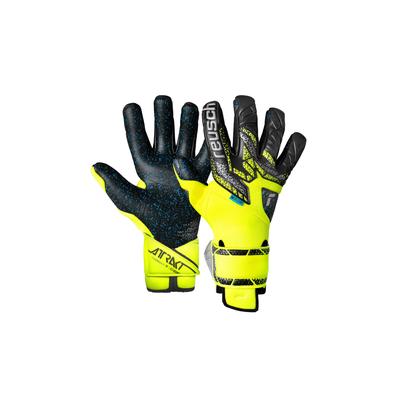 Torwarthandschuhe REUSCH "Attrakt Fusion Guardian", Damen, Gr. 10, silber (gelb, silberfarben), 33% Polyester, 5% Polyamid, 6% Polyurethan, 56% Elastodien, mehrfarbig, sportlich, Handschuhe, mit hervorragendem Grip Image