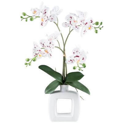 Kunstorchidee MY HOME "Orchidee Phalaenopsis", weiß (weiß, rot), H:55cm, Kunststoff, Kunstpflanzen, mit real-touch-Blüten Image