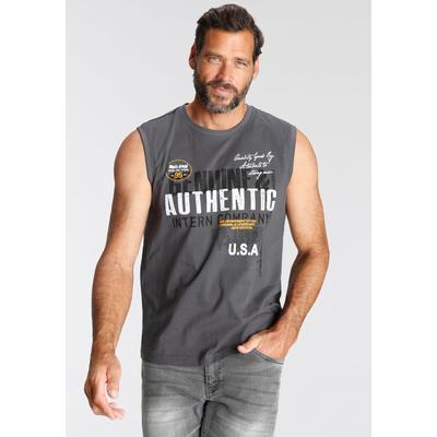 Muscleshirt MAN'S WORLD, Herren, Gr. XXL (60/62), grau, Single Jersey, Obermaterial: 100% Baumwolle, bedruckt, casual, normal, Rundhals, ohne Ärmel, Shirts, ohne Ärmel, bedruckt, Rundhalsausschnitt, aus Baumwolle, Topseller Image