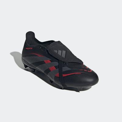 Fußballschuh ADIDAS PERFORMANCE "PREDATOR LEAGUE FOLD-OVER TONGUE FG/MG", Gr. 48, core schwarz, grau four, lucid rot, Synthetik, sportlich, Schuhe, für Rasenplätze Image