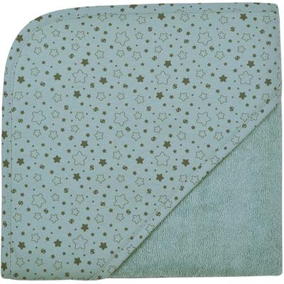 Kapuzenhandtuch WÖRNER "Sterne eisblau Kapuzenbadetuch 80/80", blau (eisblau), B:80cm L:80cm, Frottee, Frottier, Handtücher (Packung) Image