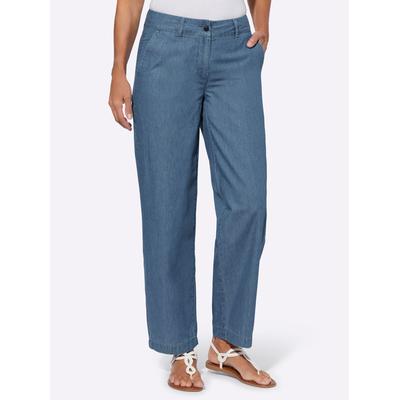 7/8-Jeans CLASSIC BASICS, Damen, Gr. 52, Normalgrößen, blau (blau, bleached), 100% Baumwolle, unifarben, lang, Jeans Image
