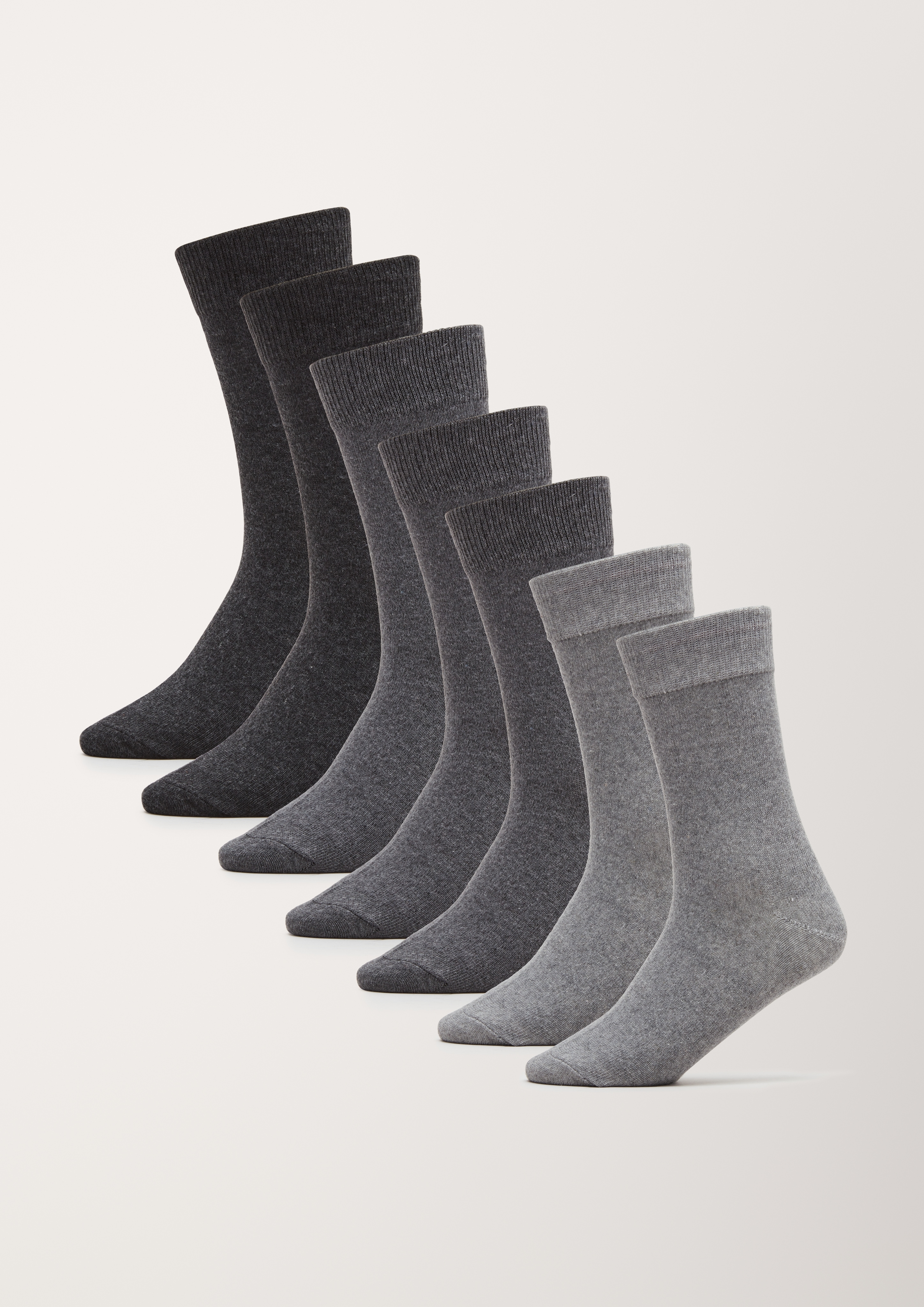 Sneakersocken S.OLIVER "essentials", Herren, Gr. 39-42, grau (light grau mix), Baumwollmischung, unifarben, normal, Socken, mit nahtlosem Zehenbereich Image