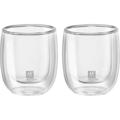 Espressoglas ZWILLING "Gläser-Set Sorrento, 2er Set", transparent, B:6,3cm H:0,7cm Ø:6cm, Borosilikatglas, Trinkgefäße, doppelwandig, Fassungsvermögen je Glas ca. 80 ml Image