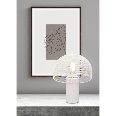 LEONIQUE Tischleuchte "Elenoire", weiß, Lampen, Pilzlampe Tischlampe Schreibtischlampe Gitter Draht Schirm Image