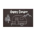 Fußmatte WECON HOME "Happy Camper", grau (anthrazit,weiß), B:60cm H:18mm L:90cm, Kokos, Teppiche, rutschfest, robust, innen, Außenbereiche überdacht, schwer
