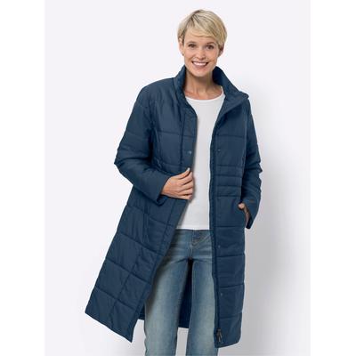 Steppmantel CLASSIC BASICS, Damen, Gr. 48, blau (dunkelblau), 100% Polyester, Wattierung:100% Polyester, unifarben, unifarben mit Farbeinsatz, unifarben mit Farbeinsätzen, Mäntel Image