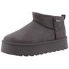 Winterboots TOM TAILOR, Damen, Gr. 40, grau (dunkelgrau), Textil, unifarben, Veloursleder, casual, Schuhe, Plateau, Schlupfboots, Hausschuh mit modischen Ziernähten