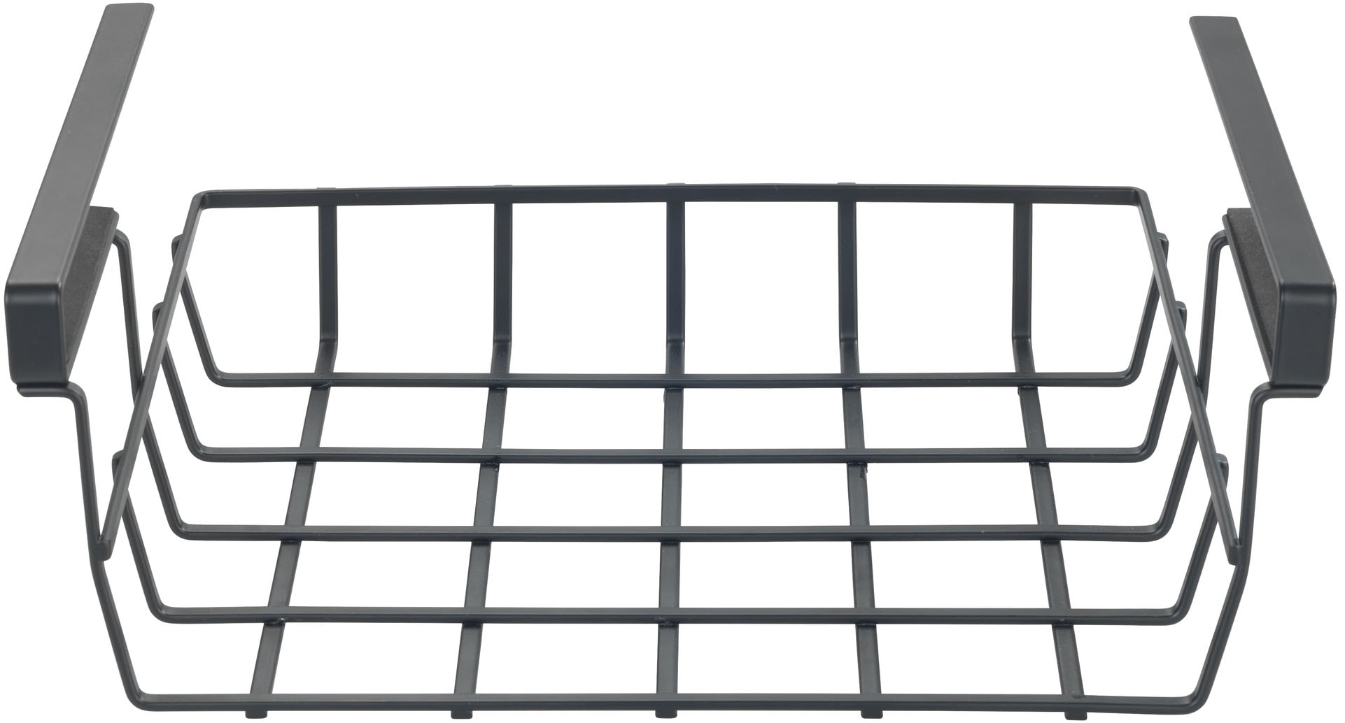 Einhängekorb WENKO "Modell Klea Schwarz", schwarz, B:34cm H:13cm T:25cm, Kunststoff, Metall, Aufbewahrungsboxen, offener Drahtkorb aus Metall für Regale, Küchen- oder Kleiderschränke