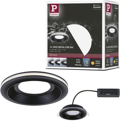 PAULMANN LED Einbauleuchte "LED Einbauleuchte Sormus IP65 rund 100mm", schwarz, 1 flammig, Ø 10,0cm H: 3,3cm,, Lampen, Memoryfunktion Image