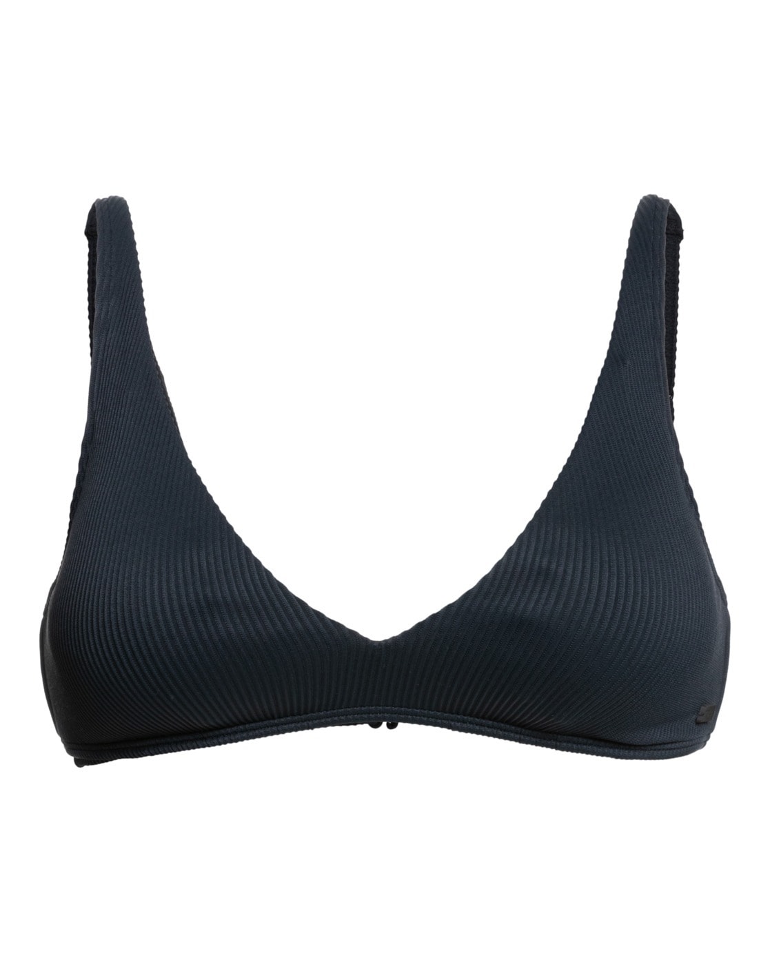 Triangel-Bikini-Top ROXY "Rib Roxy Love The Oceana V", Damen, Gr. L, Cup B, grau (anthrazit), Obermaterial: 91% Nylon, 9% Elasthan;, Bikini-Oberteile